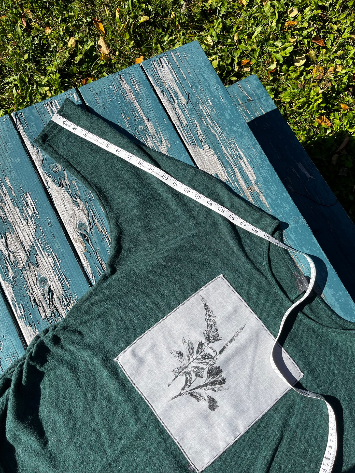 Tricot vert « bouquet » Médium