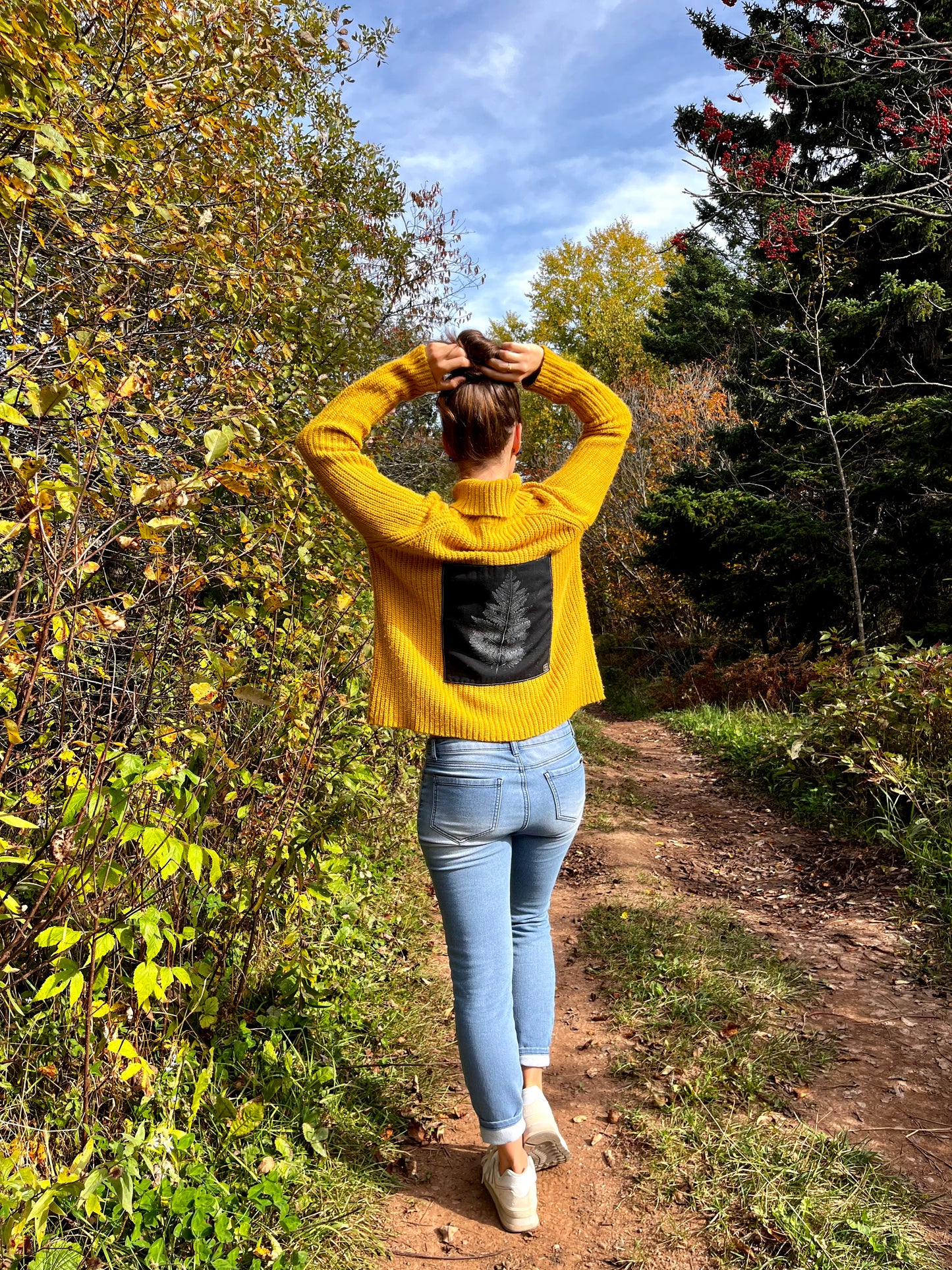 Tricot jaune « Fougère » Médium