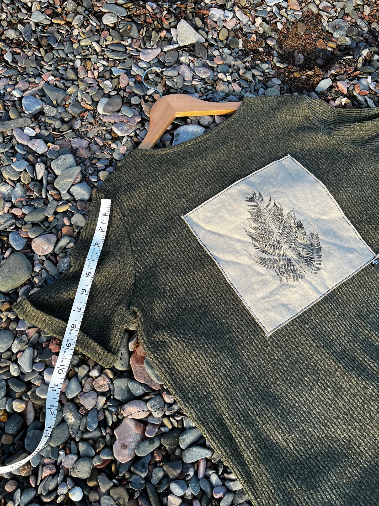 Tricot vert « fougère » Large