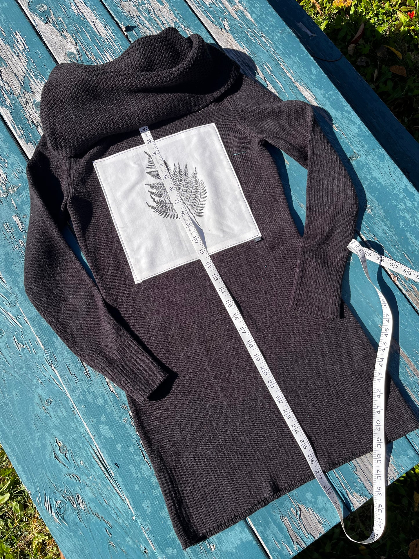 Tunique tricot noir « fougère » x-small