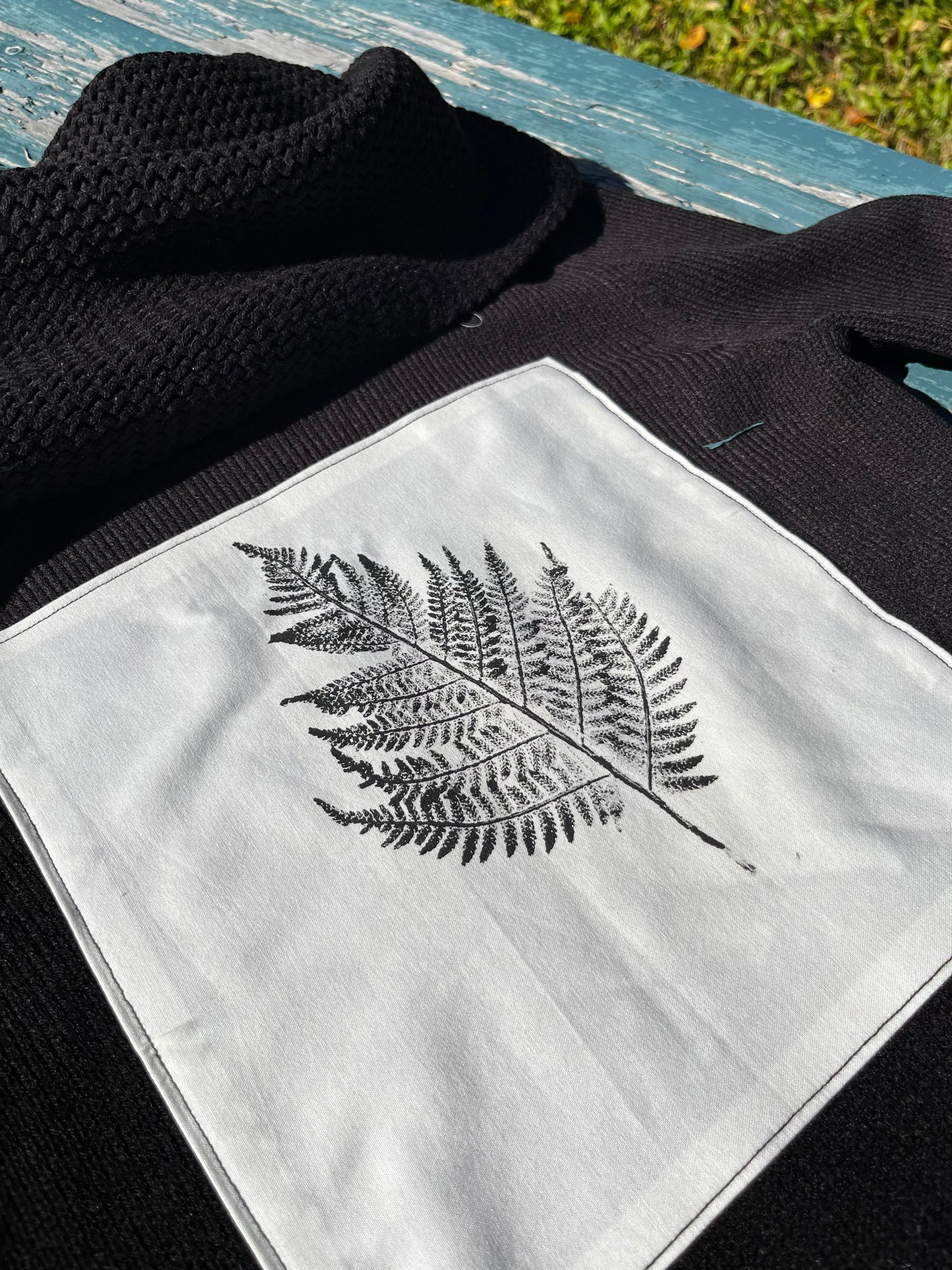 Tunique tricot noir « fougère » x-small