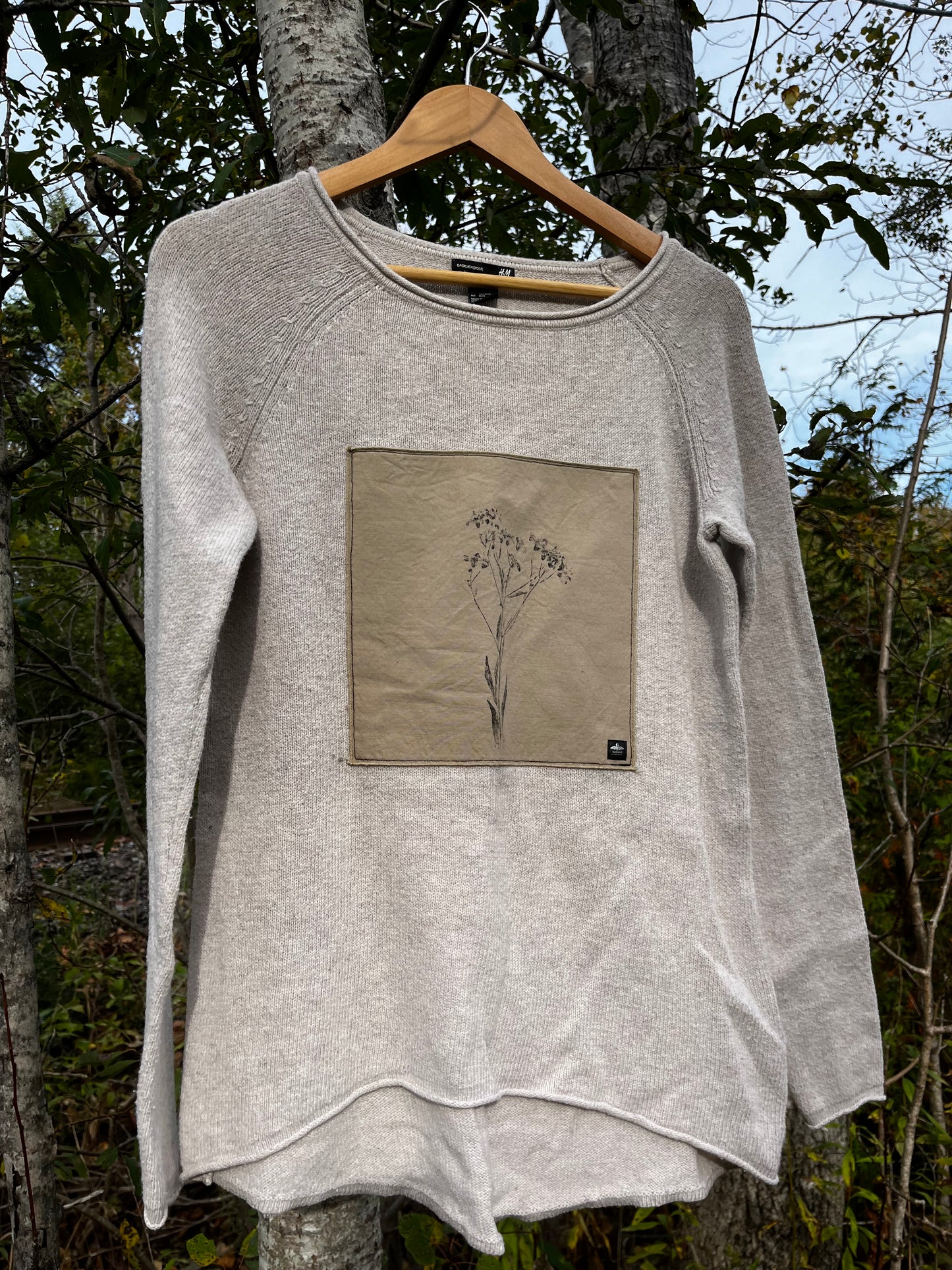 Tricot crème « bouquet » X-small coupe décontractée