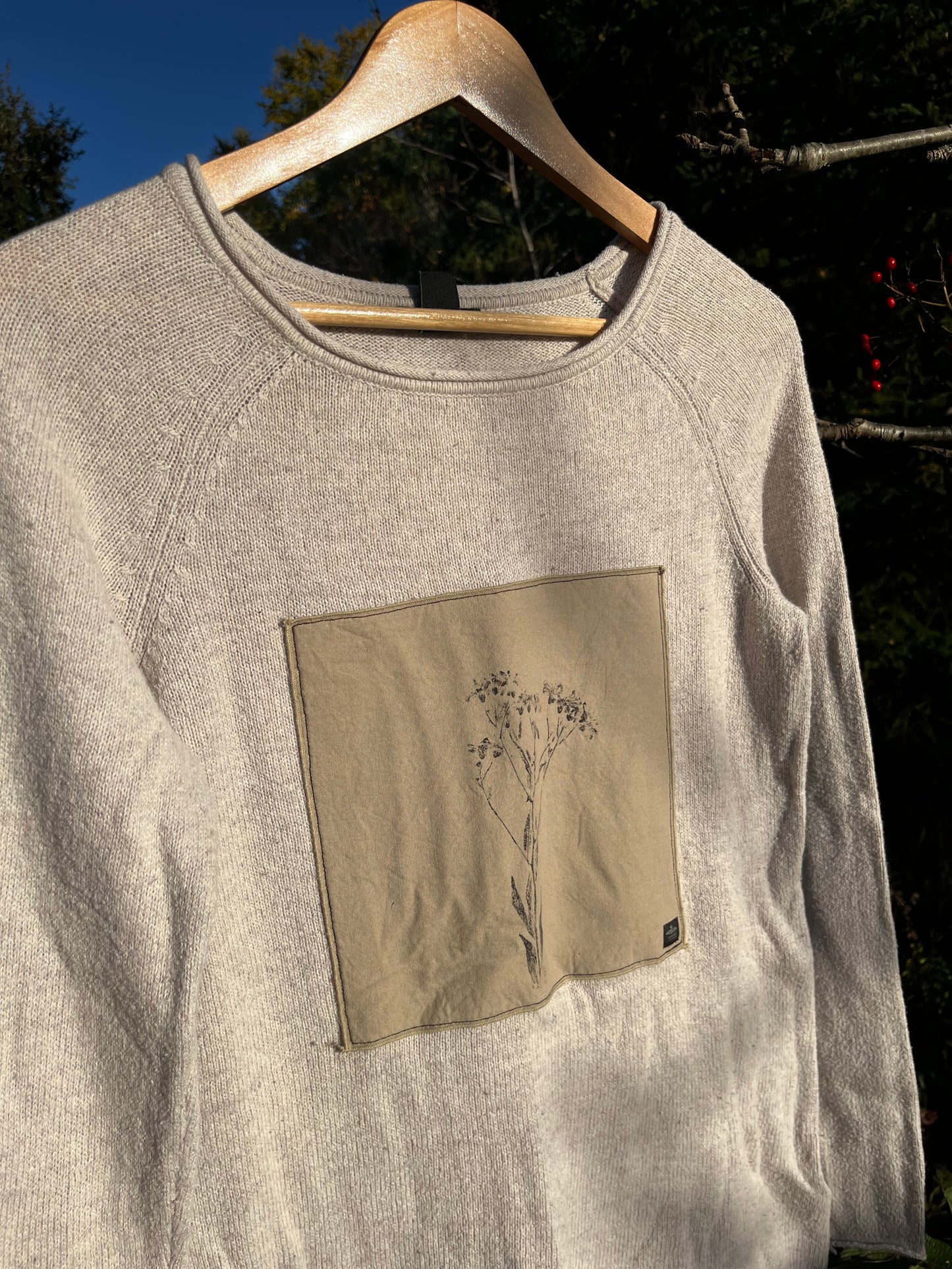 Tricot crème « bouquet » X-small coupe décontractée