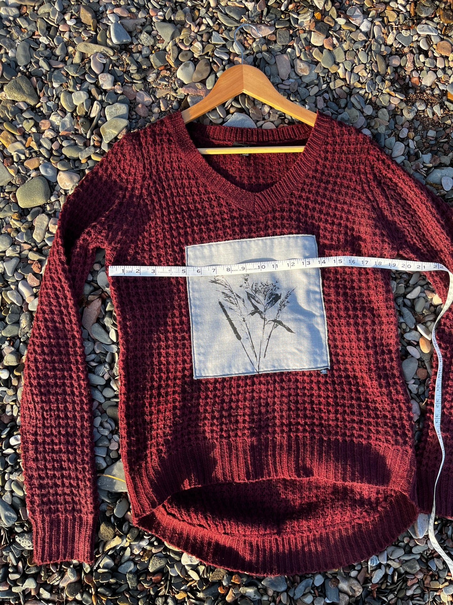 Tricot bourgogne « bouquet » Médium