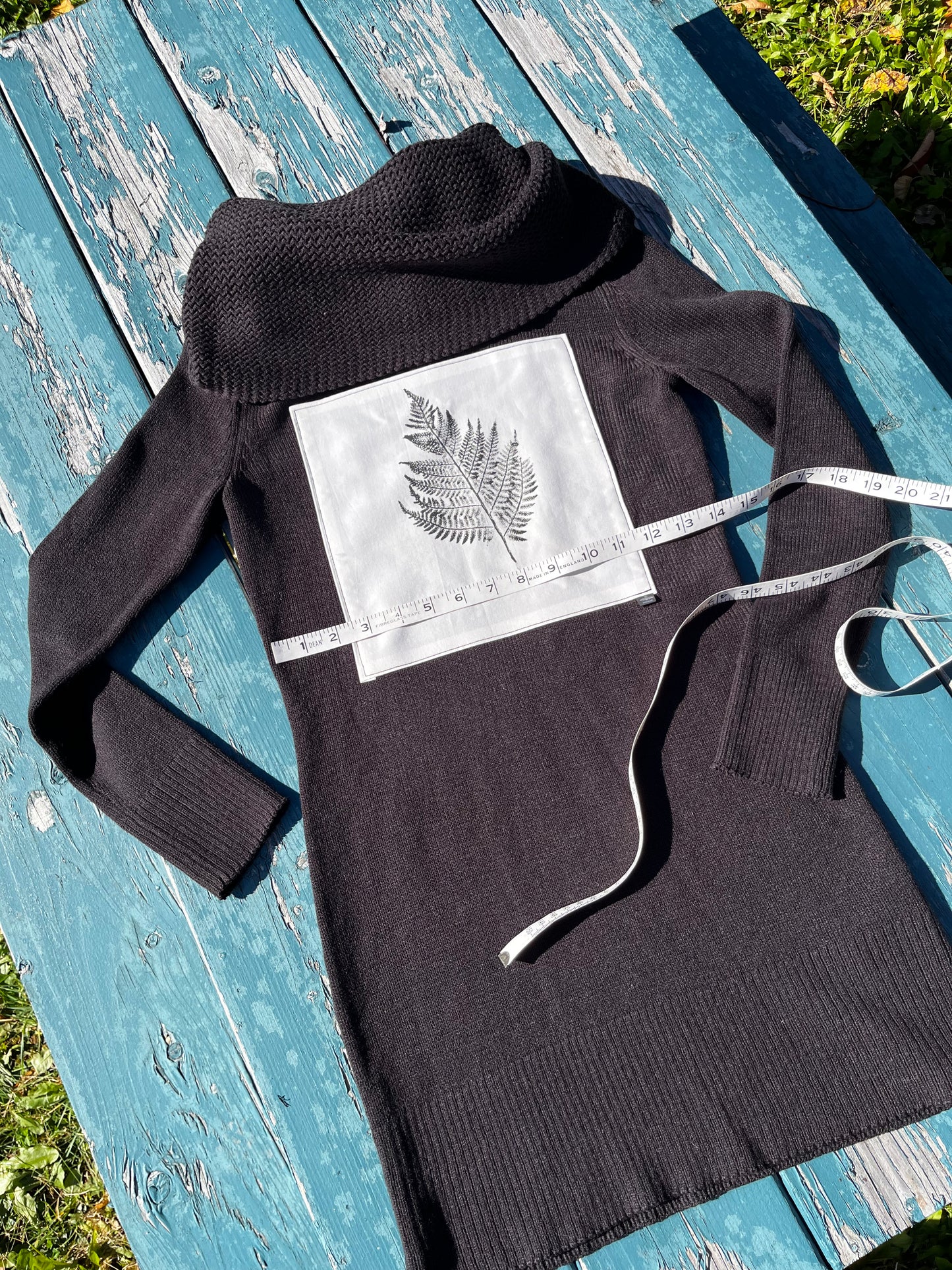 Tunique tricot noir « fougère » x-small