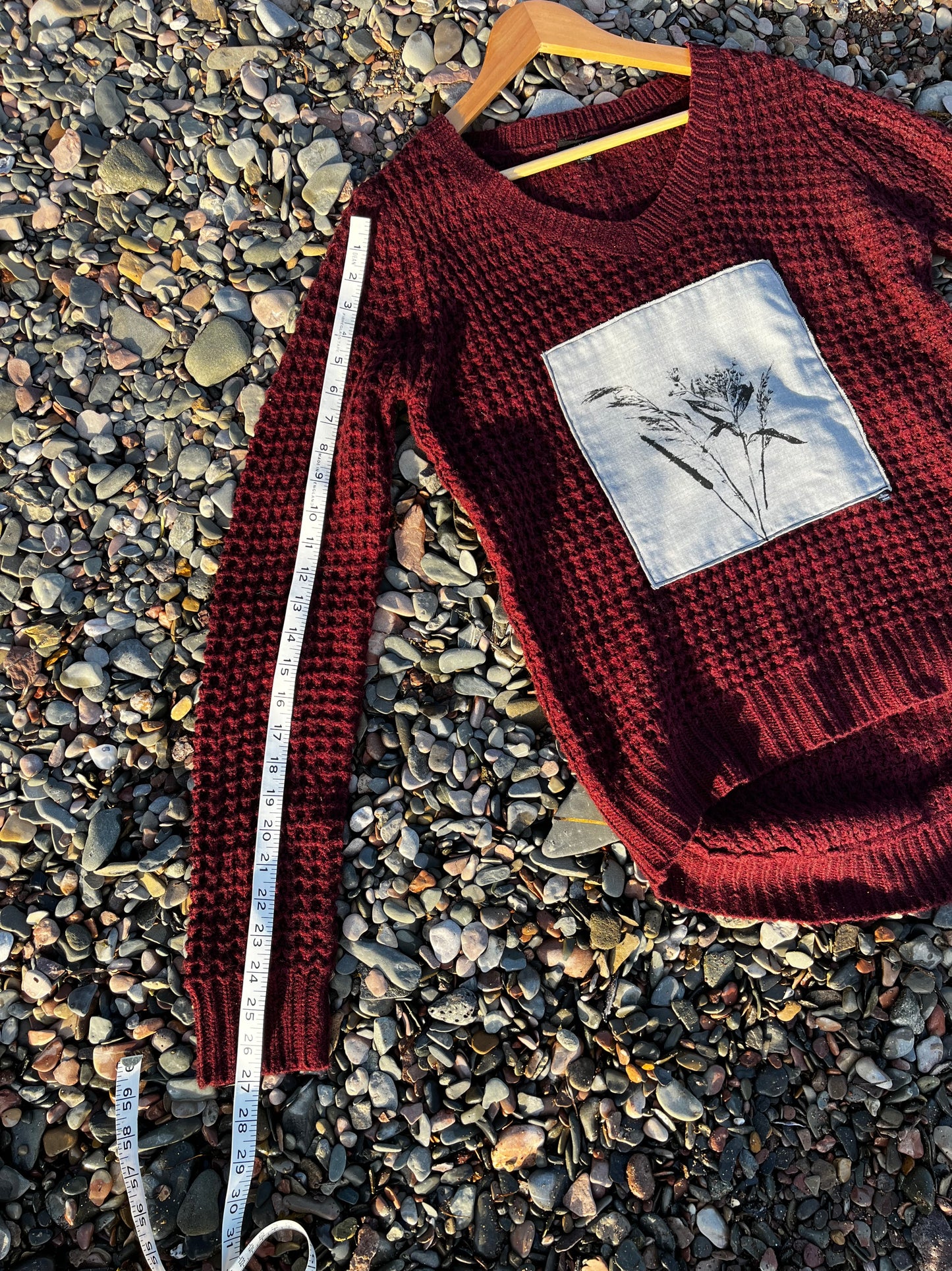 Tricot bourgogne « bouquet » Médium