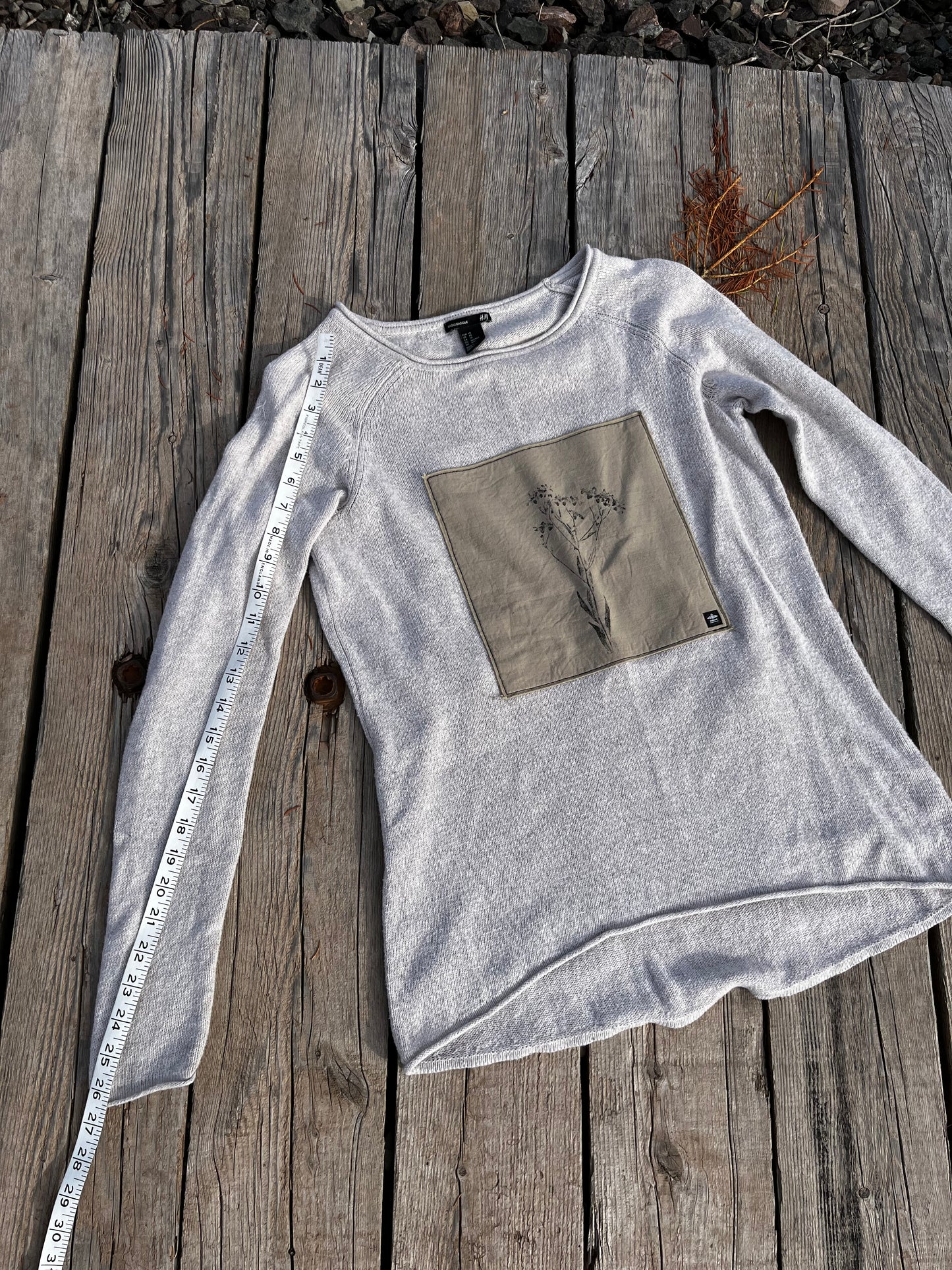 Tricot crème « bouquet » X-small coupe décontractée