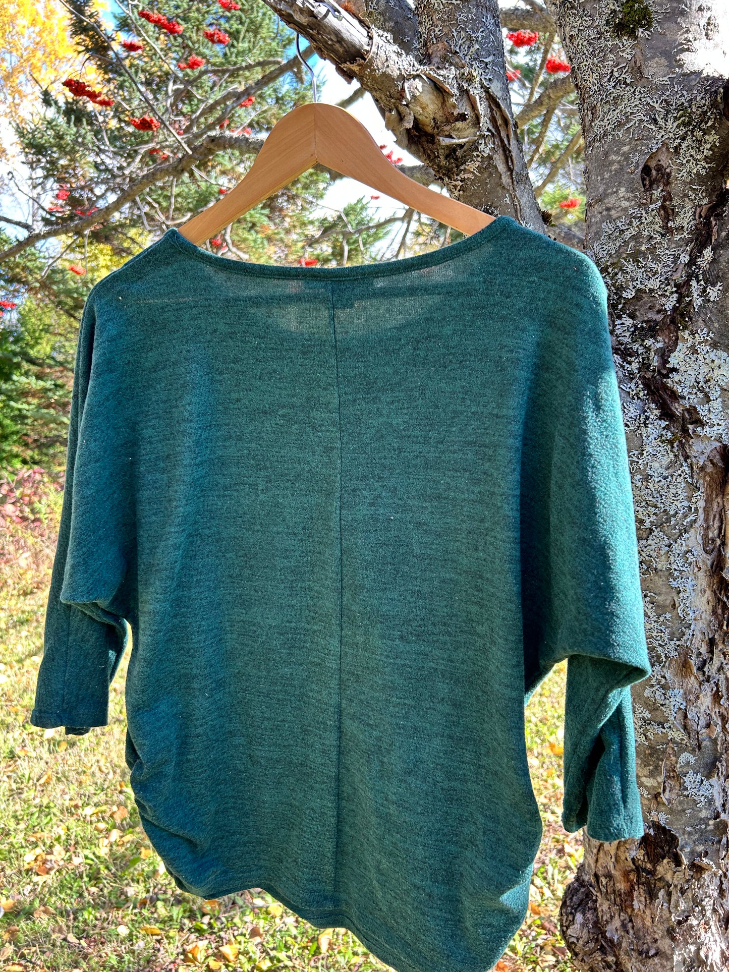 Tricot vert « bouquet » Médium