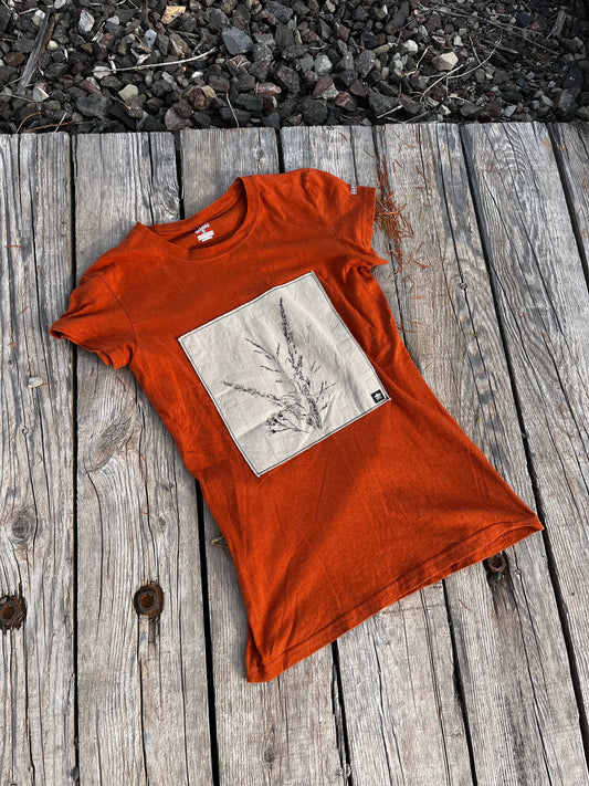 T-shirt orange « bouquet » Médium