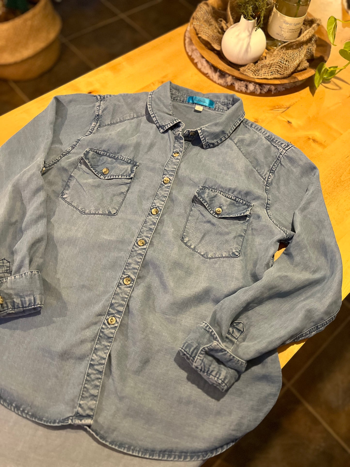 Chemise bleu-grise « cèdre » Large