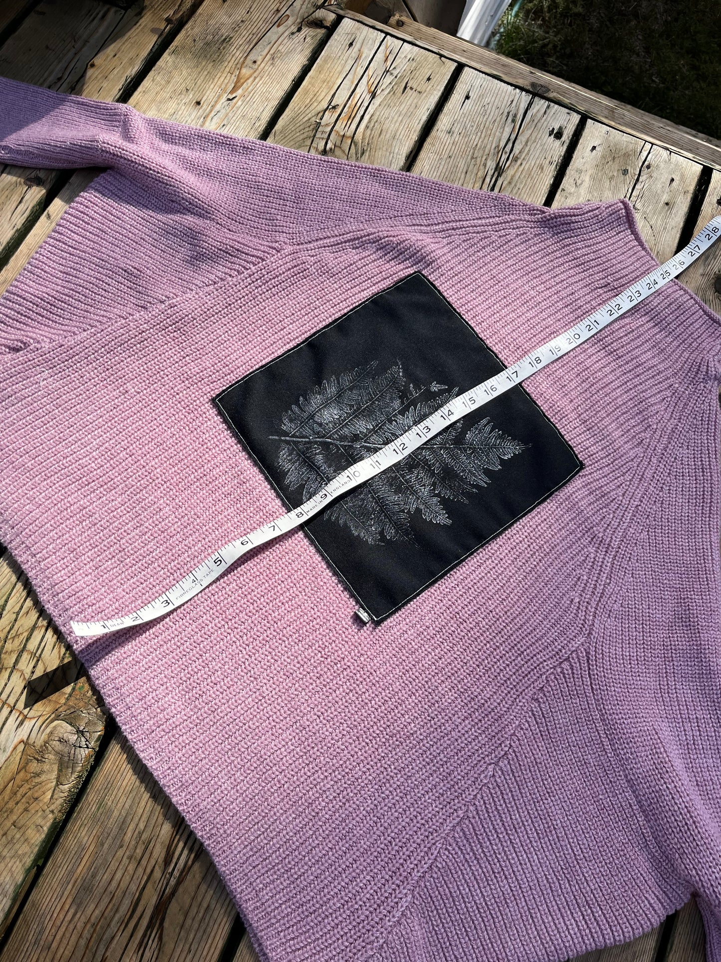 Tricot rose « fougère » x-large