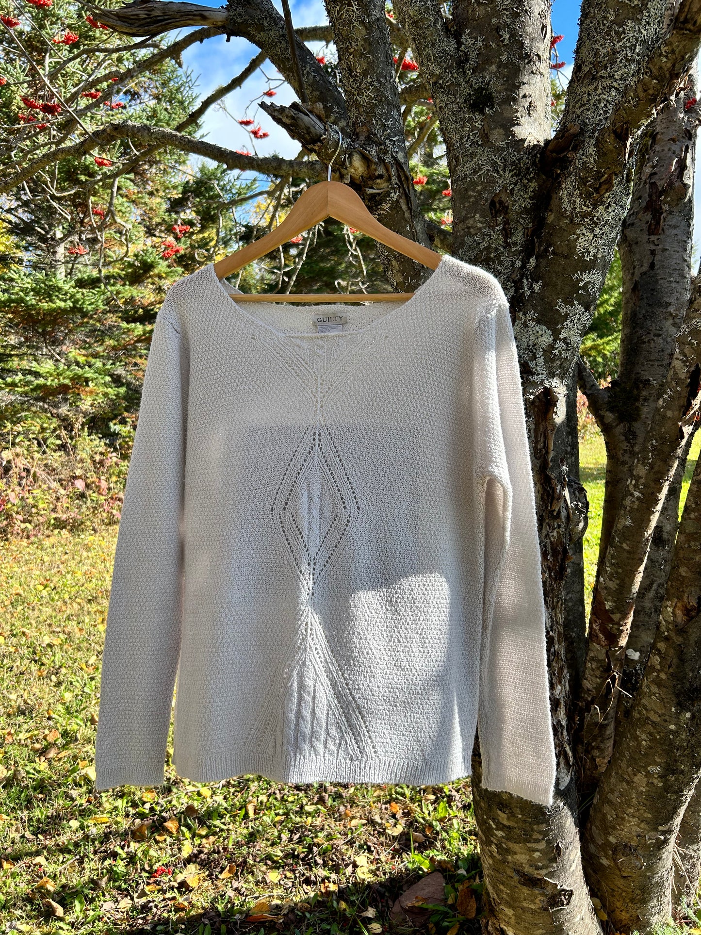Tricot gris « bouquet» large