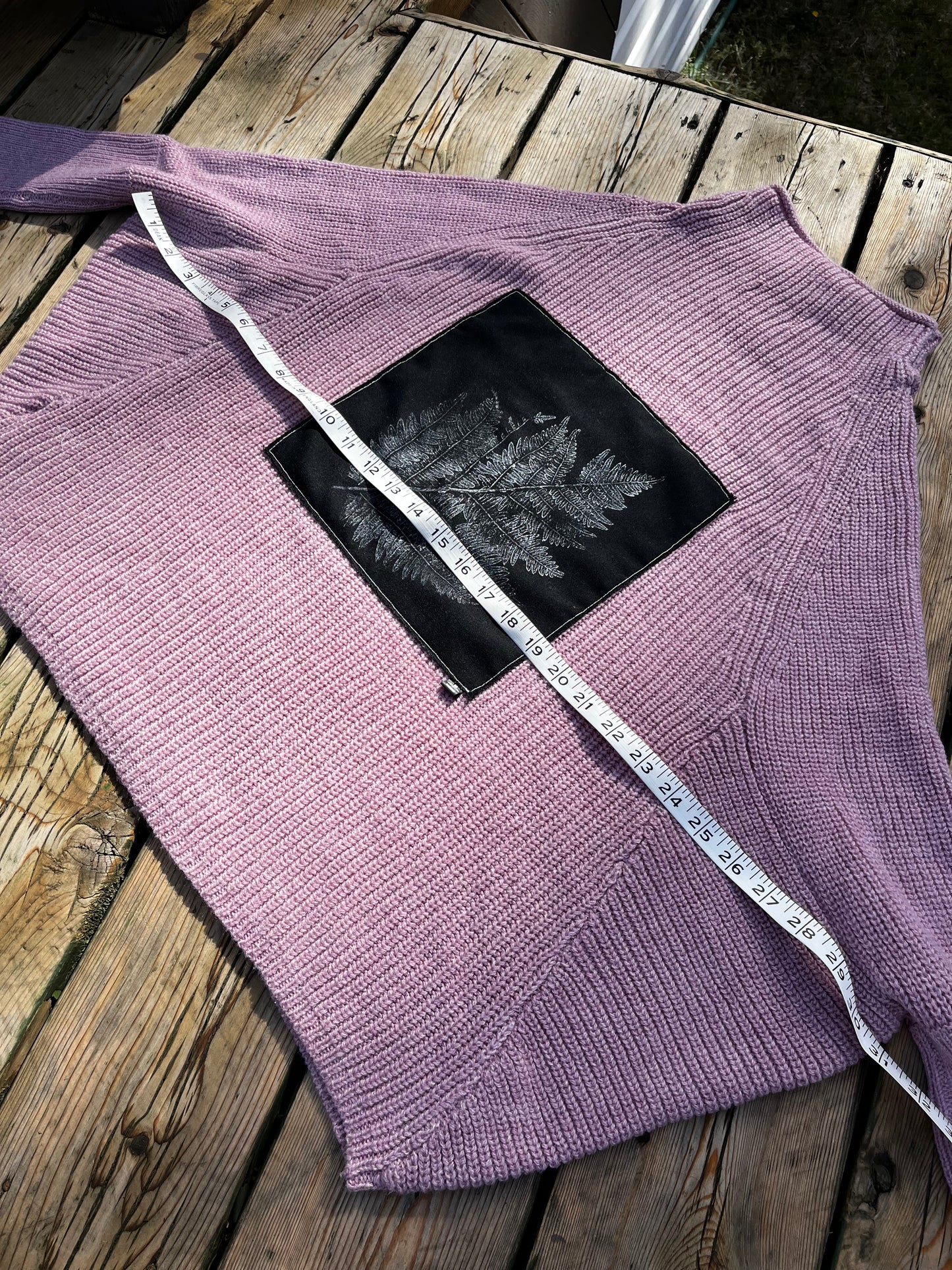Tricot rose « fougère » x-large