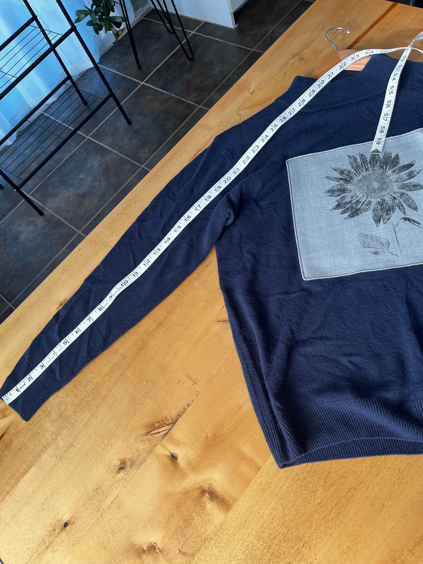 Tricot bleu «tournesol» X-large