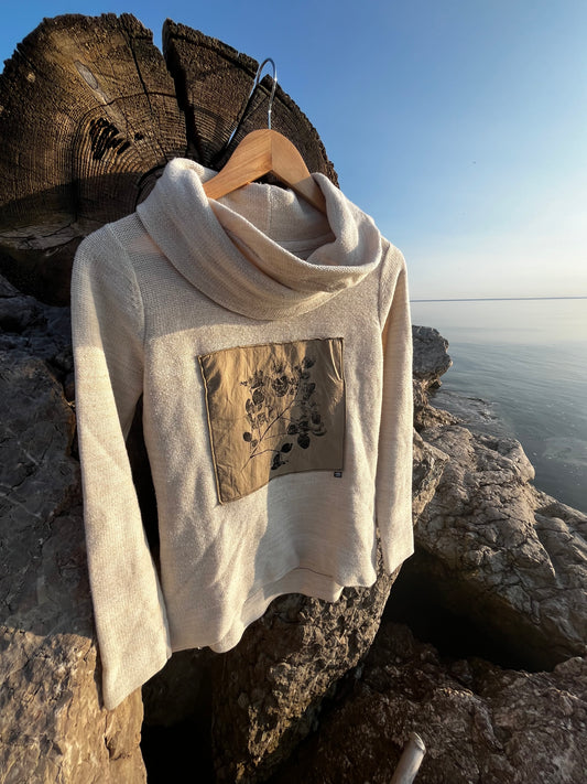 Tricot crème « bleuet sauvage » Small