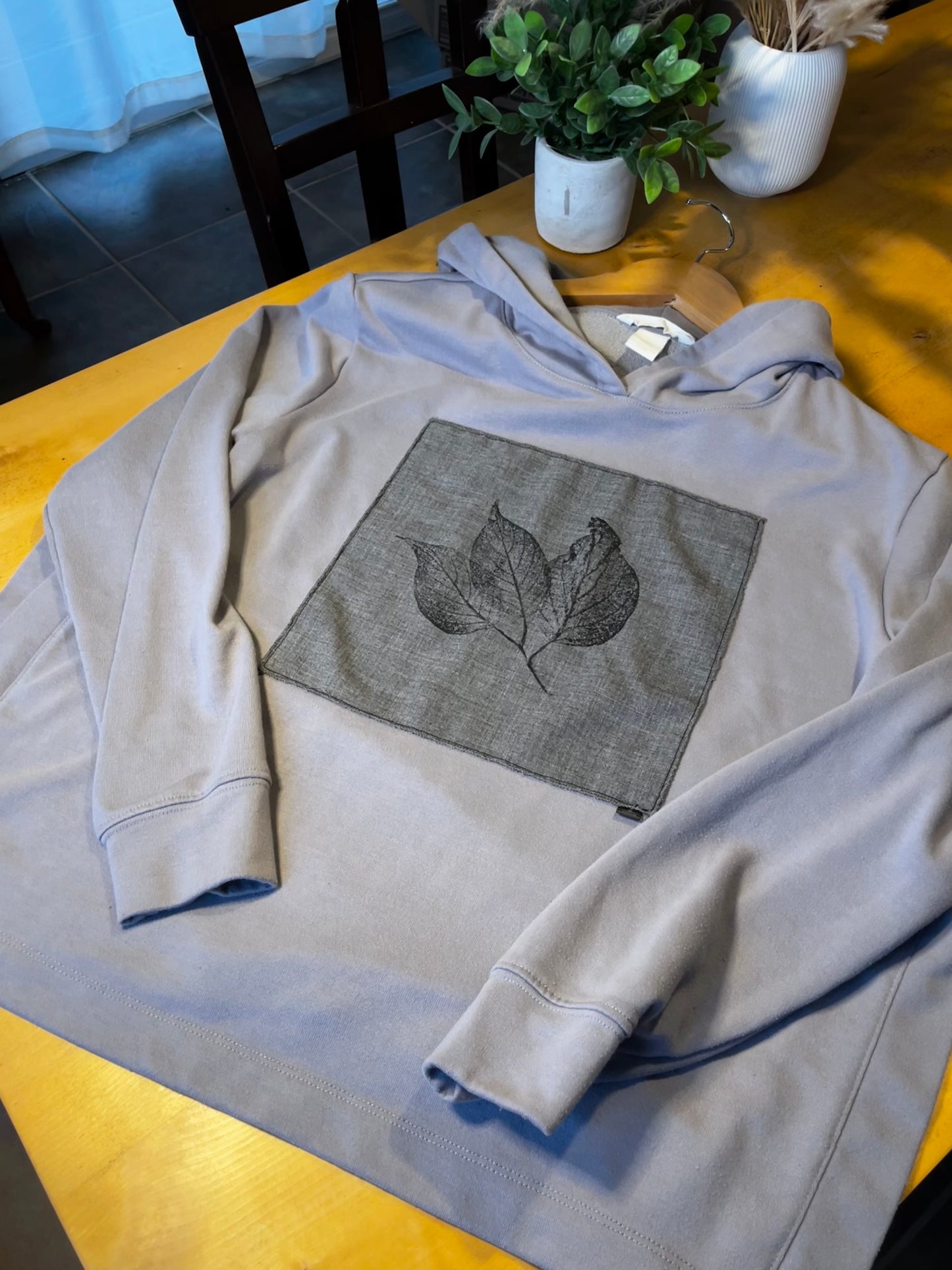 Coton ouaté lila   « feuilles » Médium (maternité)