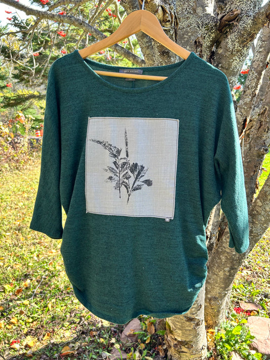 Tricot vert « bouquet » Médium
