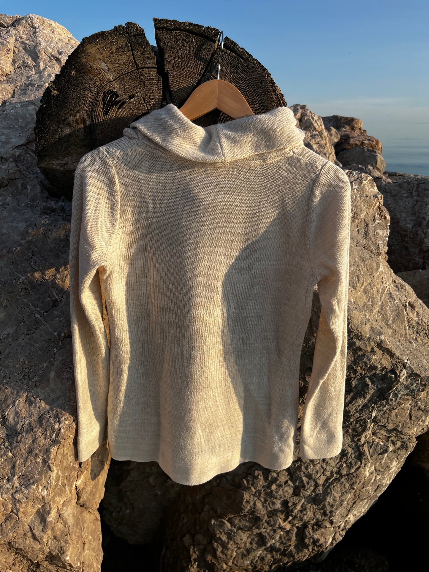 Tricot crème « bleuet sauvage » Small