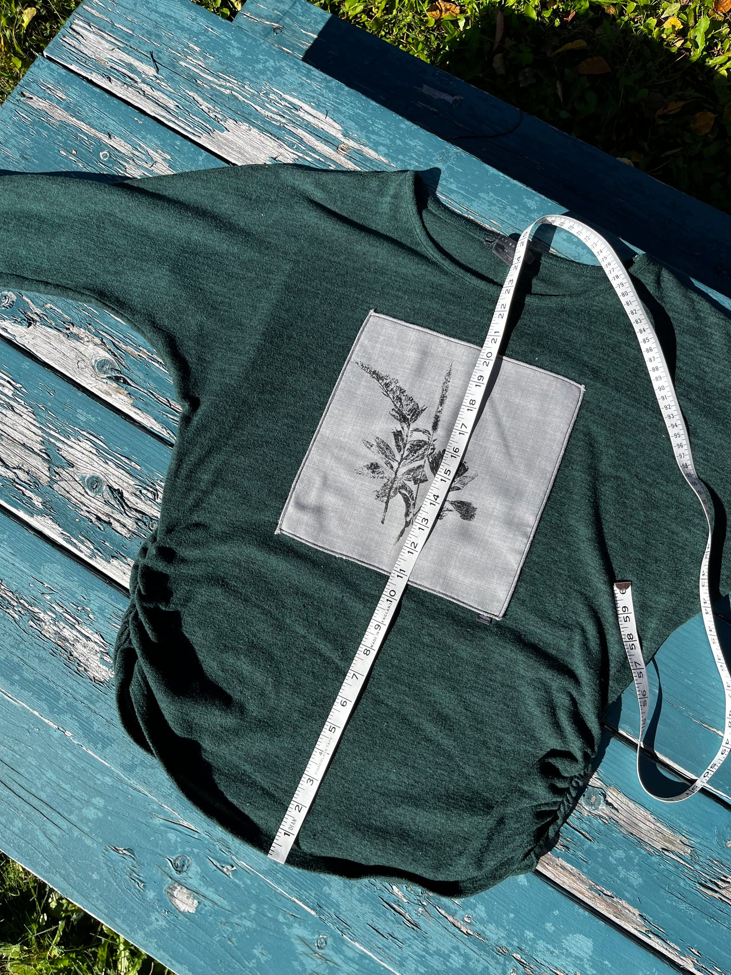 Tricot vert « bouquet » Médium